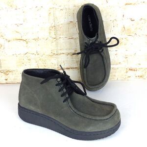Candies Chukka Boots Women 8 Gray Suede Moc Toe Wallabee Lace Up Casual Y2K VTG